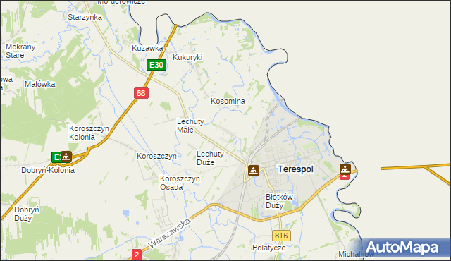 mapa Łobaczew Mały, Łobaczew Mały na mapie Targeo