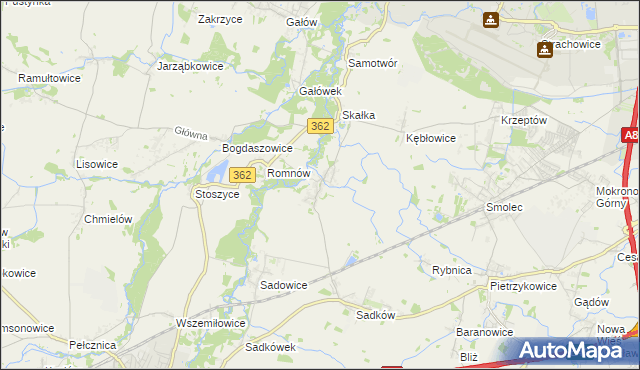 mapa Małkowice gmina Kąty Wrocławskie, Małkowice gmina Kąty Wrocławskie na mapie Targeo
