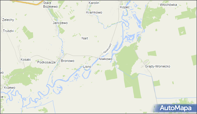 mapa Niwkowo, Niwkowo na mapie Targeo