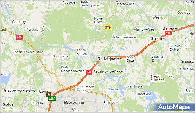 mapa Radziejowice, Radziejowice na mapie Targeo