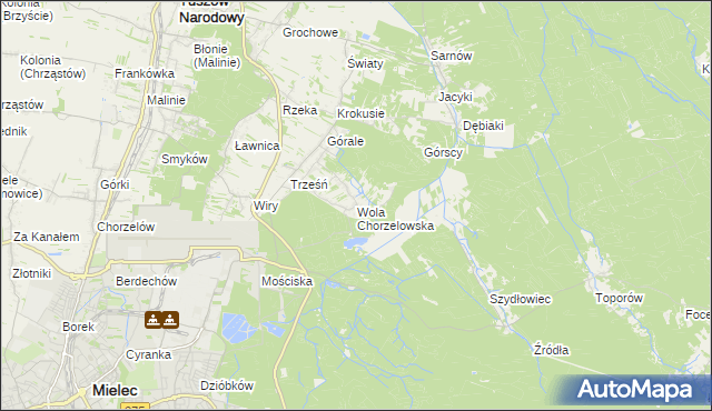 mapa Wola Chorzelowska, Wola Chorzelowska na mapie Targeo