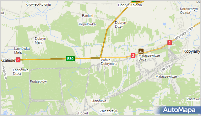 mapa Wólka Dobryńska, Wólka Dobryńska na mapie Targeo