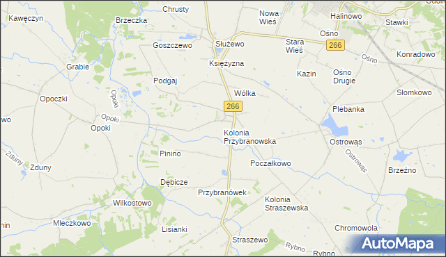 mapa Kolonia Przybranowska, Kolonia Przybranowska na mapie Targeo