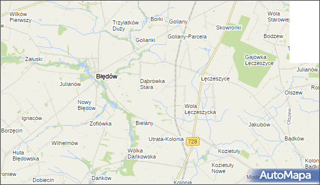 mapa Koziel gmina Belsk Duży, Koziel gmina Belsk Duży na mapie Targeo