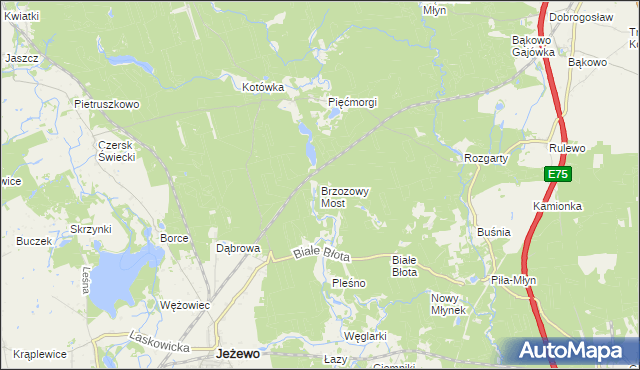 mapa Brzozowy Most, Brzozowy Most na mapie Targeo