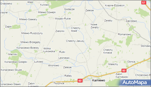 mapa Chełchy-Klimki, Chełchy-Klimki na mapie Targeo
