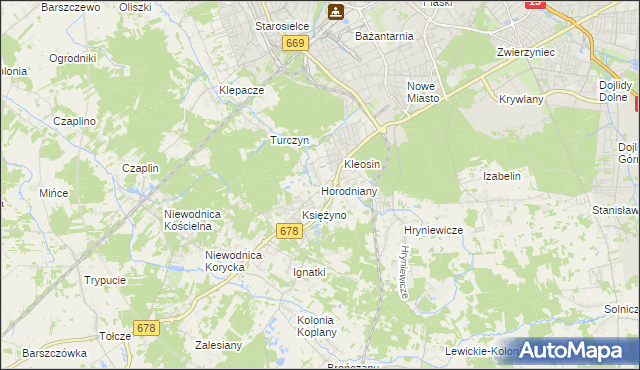 mapa Horodniany, Horodniany na mapie Targeo