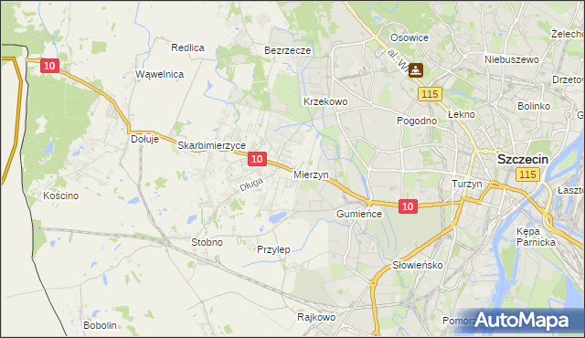 mapa Mierzyn gmina Dobra (Szczecińska), Mierzyn gmina Dobra (Szczecińska) na mapie Targeo
