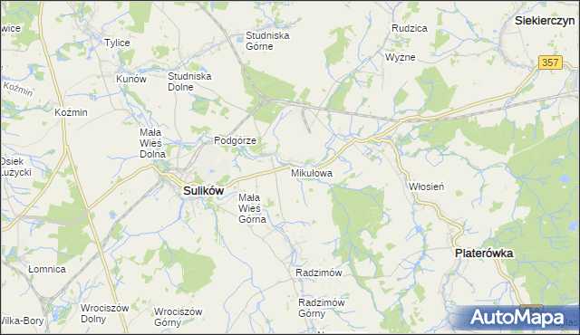 mapa Mikułowa, Mikułowa na mapie Targeo