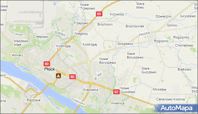 mapa Nowe Boryszewo, Nowe Boryszewo na mapie Targeo
