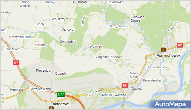 mapa Cegielnia-Kosewo, Cegielnia-Kosewo na mapie Targeo