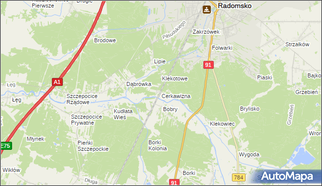 mapa Cerkawizna, Cerkawizna na mapie Targeo