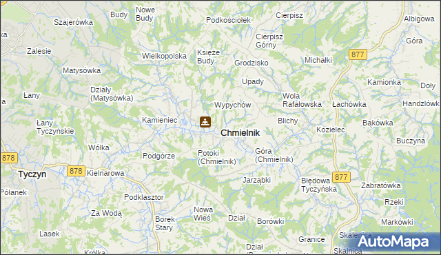 mapa Chmielnik powiat rzeszowski, Chmielnik powiat rzeszowski na mapie Targeo