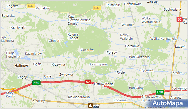mapa Cięciwa gmina Dębe Wielkie, Cięciwa gmina Dębe Wielkie na mapie Targeo