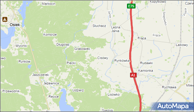 mapa Cisowy, Cisowy na mapie Targeo