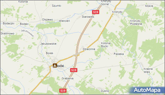 mapa Dziecinne, Dziecinne na mapie Targeo