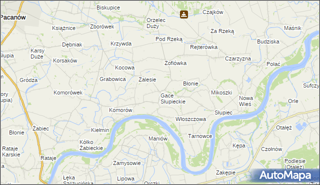 mapa Gace Słupieckie, Gace Słupieckie na mapie Targeo