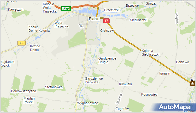 mapa Gardzienice Drugie, Gardzienice Drugie na mapie Targeo