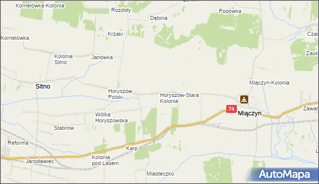 mapa Horyszów-Stara Kolonia, Horyszów-Stara Kolonia na mapie Targeo