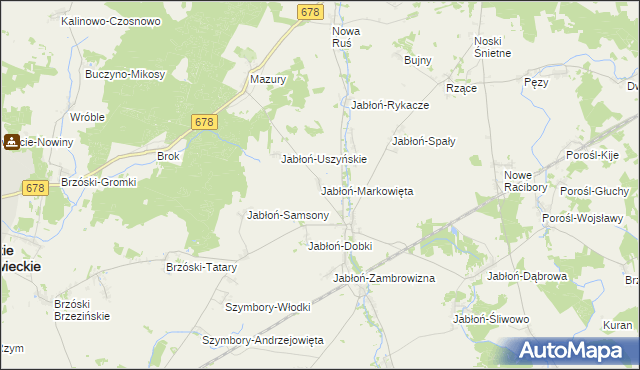 mapa Jabłoń-Markowięta, Jabłoń-Markowięta na mapie Targeo