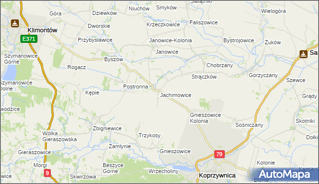 mapa Jachimowice, Jachimowice na mapie Targeo