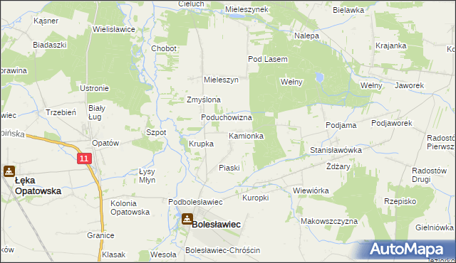 mapa Kamionka gmina Bolesławiec, Kamionka gmina Bolesławiec na mapie Targeo