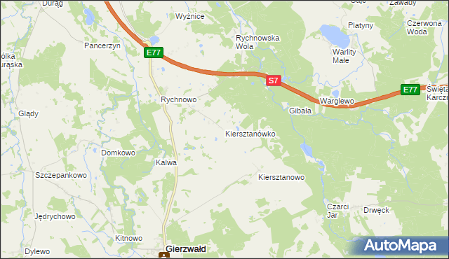 mapa Kiersztanówko, Kiersztanówko na mapie Targeo