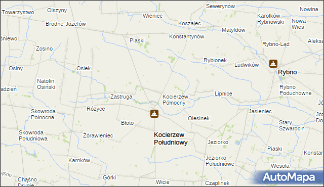 mapa Kocierzew Północny, Kocierzew Północny na mapie Targeo