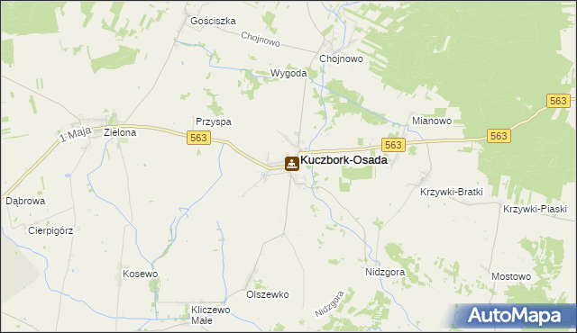 mapa Kuczbork-Wieś, Kuczbork-Wieś na mapie Targeo