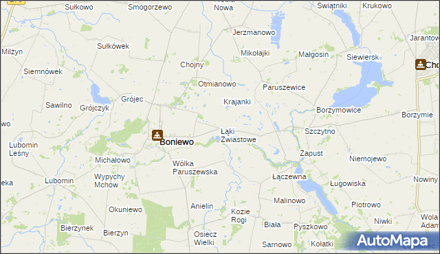 mapa Łąki Zwiastowe, Łąki Zwiastowe na mapie Targeo