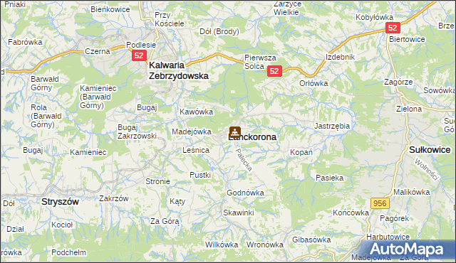 mapa Lanckorona, Lanckorona na mapie Targeo