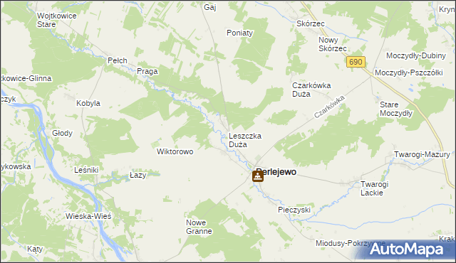 mapa Leszczka Duża, Leszczka Duża na mapie Targeo