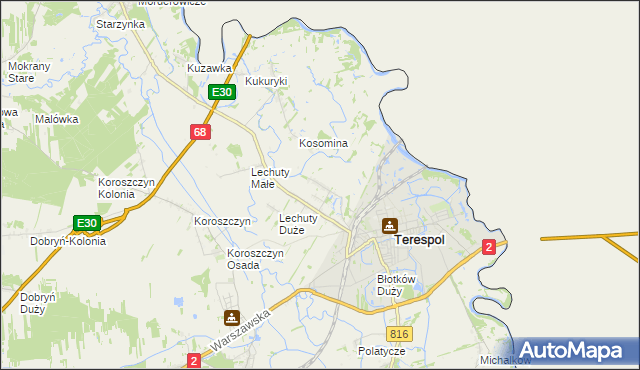 mapa Łobaczew Mały, Łobaczew Mały na mapie Targeo