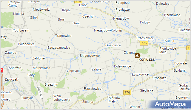 mapa Łososkowice, Łososkowice na mapie Targeo