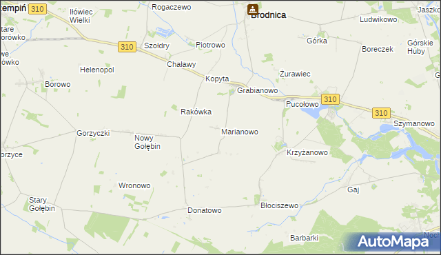 mapa Marianowo gmina Śrem, Marianowo gmina Śrem na mapie Targeo