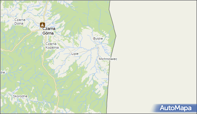 mapa Michniowiec, Michniowiec na mapie Targeo