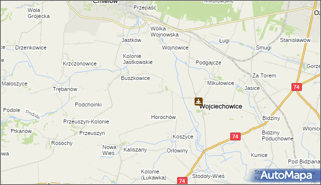 mapa Mierzanowice, Mierzanowice na mapie Targeo