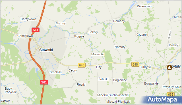 mapa Mieszołki, Mieszołki na mapie Targeo