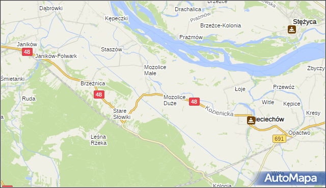 mapa Mozolice Duże, Mozolice Duże na mapie Targeo