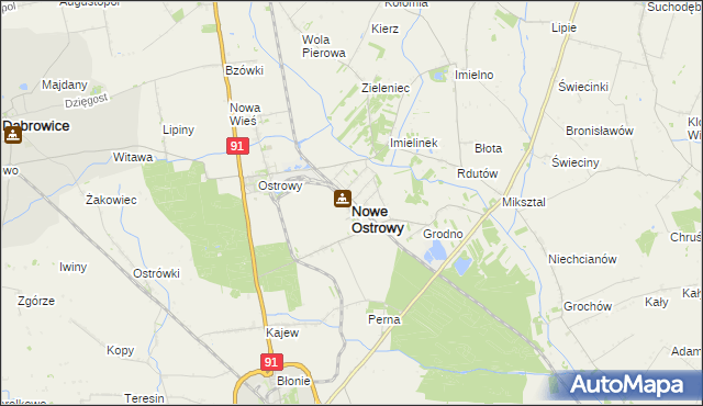mapa Nowe Ostrowy, Nowe Ostrowy na mapie Targeo