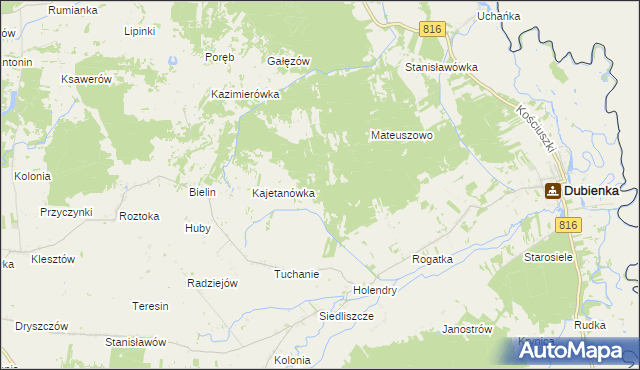 mapa Nowokajetanówka, Nowokajetanówka na mapie Targeo
