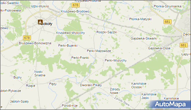 mapa Perki-Lachy, Perki-Lachy na mapie Targeo