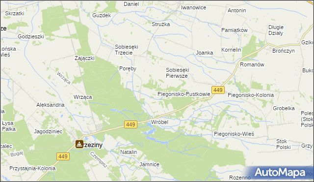 mapa Piegonisko-Pustkowie, Piegonisko-Pustkowie na mapie Targeo
