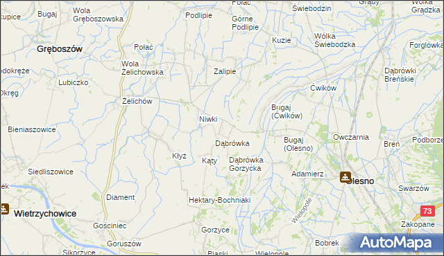 mapa Pilcza Żelichowska, Pilcza Żelichowska na mapie Targeo