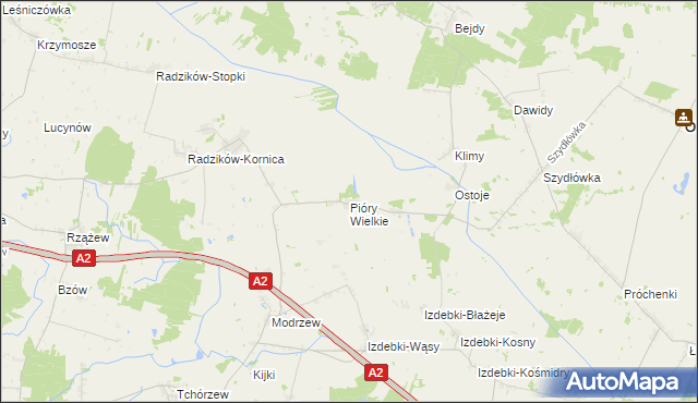 mapa Pióry Wielkie, Pióry Wielkie na mapie Targeo