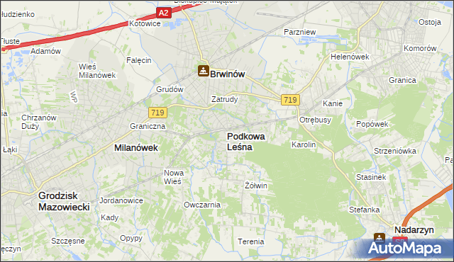 mapa Podkowa Leśna, Podkowa Leśna na mapie Targeo