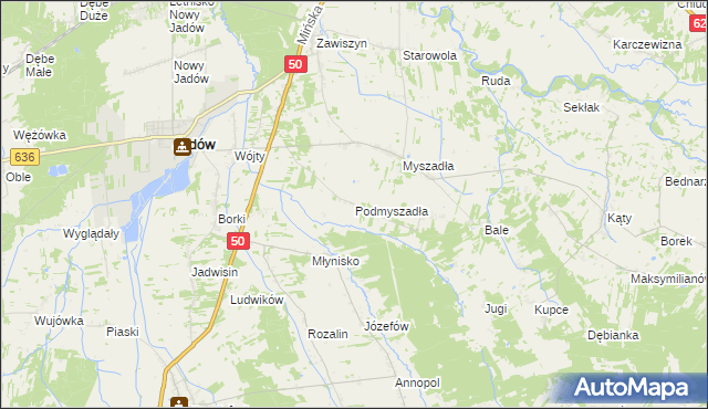 mapa Podmyszadła, Podmyszadła na mapie Targeo