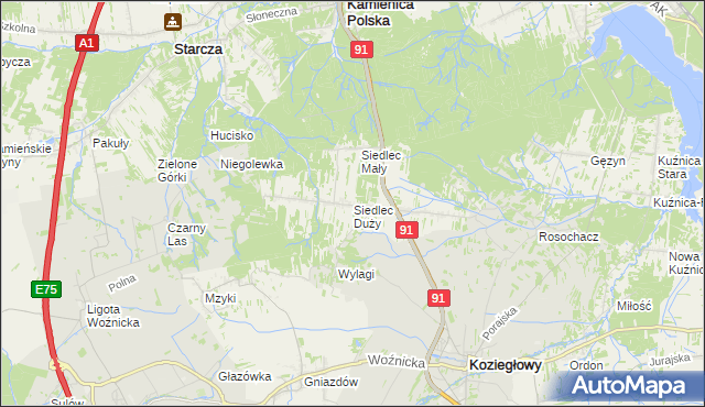 mapa Siedlec Duży, Siedlec Duży na mapie Targeo