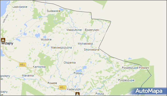 mapa Sikorowizna, Sikorowizna na mapie Targeo