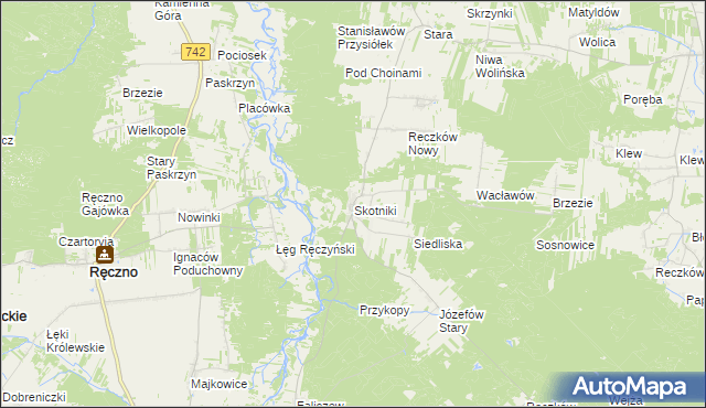 mapa Skotniki gmina Aleksandrów, Skotniki gmina Aleksandrów na mapie Targeo